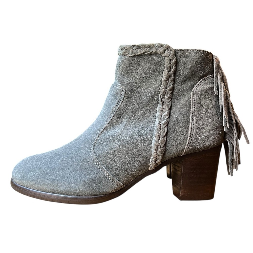 Matisse Lucinda Fringe Braided‎ Western  Blue Suede Leather Ankle Boots Sz 8.5 - Picture 7 of 16